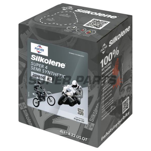 Двигателно масло -SILKOLENE- 20W50, полу-синтетика, 4L CUBE