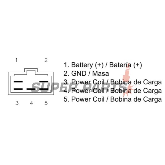 Реле за зареждане -DZE- реле-регулатор, 12V, 35A, BENELLI VELVET; MBK SKYLINER; PEUGEOT ELYSEO, JET FORCE, LOOXOR; YAMAHA FZ6, FZR, HW,mm, MT-03, SRX, SZR, TDM, XC, XP, XTZ, XVS, YP, YX, YZF 125-1000 1994-2020