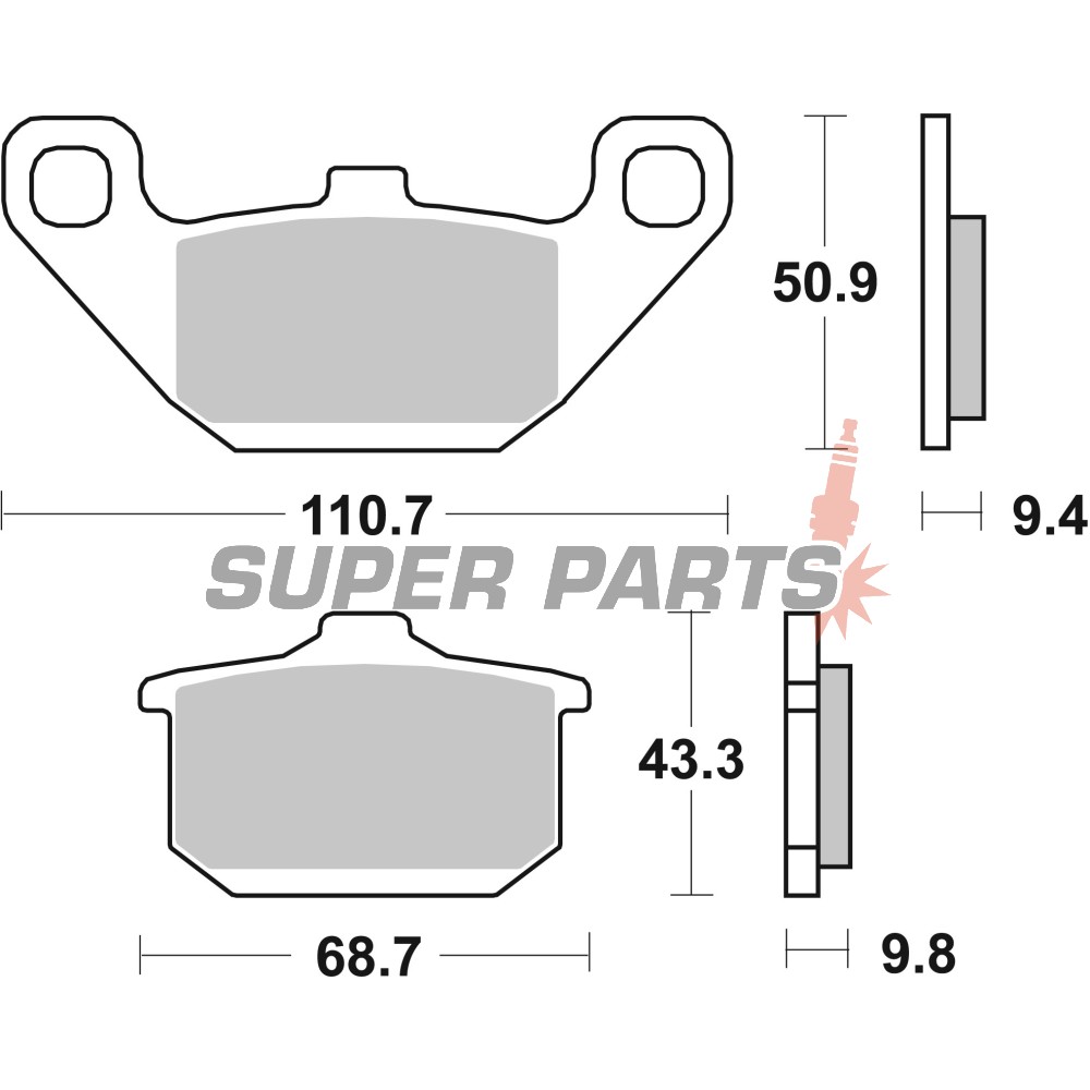 Накладки -BREMBO- 07KA0808, Hyosung GA / Kawasaki EL / EN / EX / GPX / GPZ / GTR / KLE / KZ / VN / Z / ZG / ZL / ZX (1983-2003)
