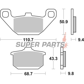 Накладки -BREMBO- 07KA0808, Hyosung GA / Kawasaki EL / EN / EX / GPX / GPZ / GTR / KLE / KZ / VN / Z / ZG / ZL / ZX (1983-2003)