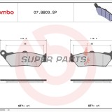 Накладки -BREMBO- 07BB03SP, Aprilia ETV1000/Moto650/Pegaso650/RS125, BMWC1650-800GS/R1250, Ducati1000, HondaCB/CBF/CBR/CRF/VFR500-1000, KTM690-990, Guzzi1000-1200, YamahaDT/XT125-660