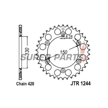 Заден пиньон -JT- JTR1244,54, 54 зъба, стоманен, Honda VT 250 1988, VTR 250 1989-1990