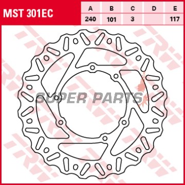 Спирачен диск -TRW- MST301EC, 240mm, Honda CR 125R/250R/500R (1979-2012), Honda CRF 250R/250X/450R/450X (2002-2018)