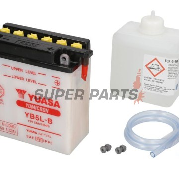 Акумулатор -YUASA- YB5L-B + ELEKTROLIT, 5Ah 12V