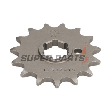Преден пиньон -JT- JTF507,15, 15 зъба, Cagiva WMX 250 1989-1992, Husqvarna CR 250 1990-1997, CR 360 1992-1994, WR 250 1990-1998, WR 360 1992-2002, Kawasaki KDX 250 1982-1985, KX 250 1979-1986, KX 420 1980, KX 500 1983-1986