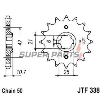 Преден пиньон -JT- JTF338,17, 17 зъба, Honda CB 650 1979-1983, CBX 550 1981-1986