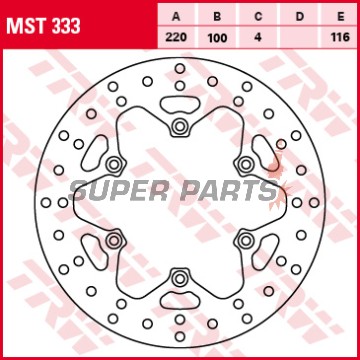 Спирачен диск -TRW- MST333, 220mm, Kawasaki KLX300R + KX125 / 250 / 500 (1989-2007)