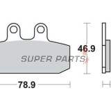 Накладки -TRW- MCB557, Aprilia Atlantic/Scarabeo/Sportcity 125-500, Leonardo 250-300, Tuareg 125-600, Cagiva Blues/Mito/Roadster 50-200, Gilera Dakota/ER/XRT 125-600, Honda NSR/CRM/XL 125, Malaguti Spider Max 500, Peugeot Speedake 50, Sachs Roadster/ZX/ZZ