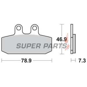 Накладки -TRW- MCB557, Aprilia Atlantic/Scarabeo/Sportcity 125-500, Leonardo 250-300, Tuareg 125-600, Cagiva Blues/Mito/Roadster 50-200, Gilera Dakota/ER/XRT 125-600, Honda NSR/CRM/XL 125, Malaguti Spider Max 500, Peugeot Speedake 50, Sachs Roadster/ZX/ZZ