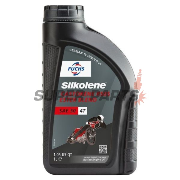 Двигателно масло -SILKOLENE- SAE 50, рициново + естер, състезателно, 1L