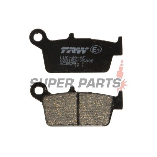 Накладки -TRW- MCB575, CPI Sahel 125, Gas Gas EC/FSE/FSR/MC/SM 125-515cc, Honda CR/CRM/XR 50-650cc, Kawasaki KDX/KLX/KX 125-500cc, Suzuki DR-Z/RM 125-400cc, Yamaha WR/YZ 125-426cc