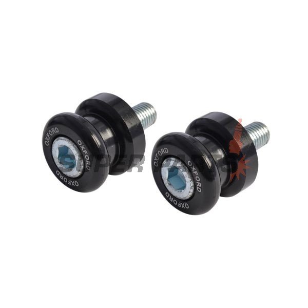 Ролки за задна мото стойка -OXFORD- Bobbins M10 x1.5, черни, комплект