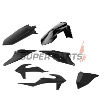 Пластмаси комплект -POLISPORT- черни, KTM SX, SX-F 50-450 2019-2021