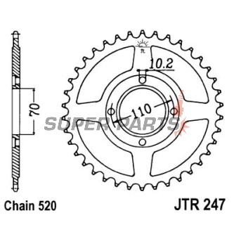 Заден пиньон -JT- JTR247,36, 36 зъба, стоманен, Honda CB 400 1981-1983, CM 250 1981