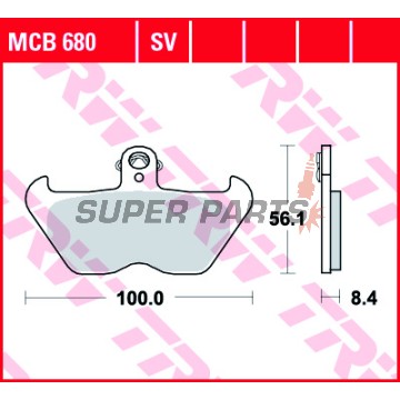 Накладки -TRW- MCB680SV, Beta Evo/Minicross/Minitrial 50-300 2T/4T, BMW K/K1 1000-1200LT/RS, BMW R 850/1100/1150GS/RT/RS/S/C (1988-2005)