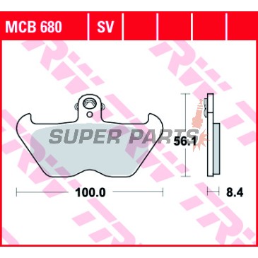 Накладки -TRW- MCB680, Beta Evo/Minicross/Minitrial 50-300 2T/4T, BMW K/K1 1000-1200LT/RS, BMW R 850/1100/1150GS/RT/RS/S/C (1988-2005)