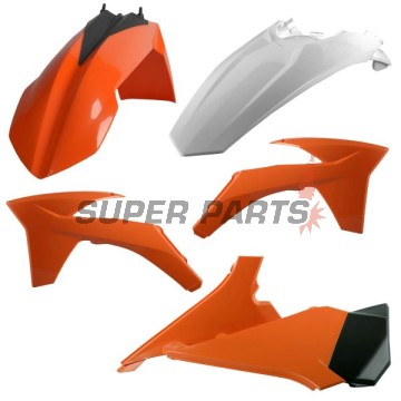 Пластмаси комплект -POLISPORT- оранжеви, KTM SX, SX-F, XC 50-525 2011-2012