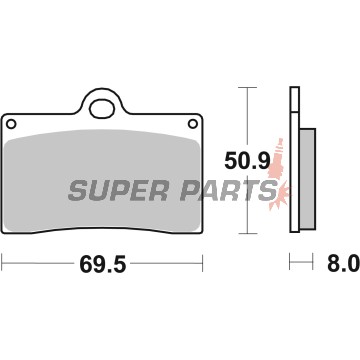 Накладки -BREMBO- 07BB15SA, Aprilia/Beta/Bimota/Cagiva/Ducati/Husqvarna/KTM/Laverda/Moto Guzzi/MZ/MUZ/Norton/Sachs/Yamaha 125-1100cc (1988-2007)
