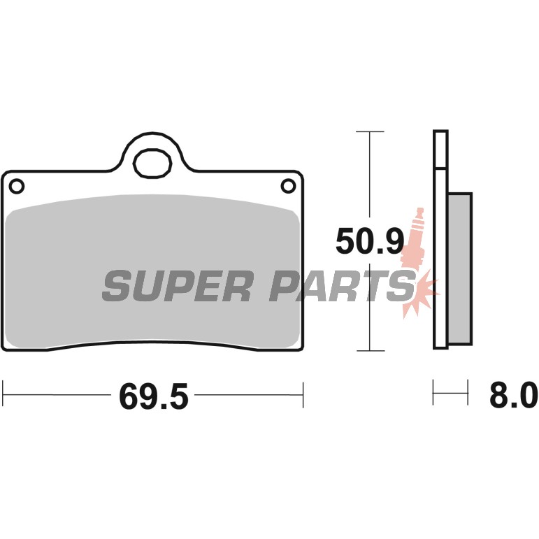 Накладки -BREMBO- 07BB15LA, Aprilia RS 250, Beta Euro, Jonathan, Cagiva Mito, Planet, Raptor, Ducati Monster, SS, 851, 888, 916, KTM Duke, SMC, SMR, Moto Guzzi California, V10, V11, MZ Skorpion, Sachs XTC, Yamaha SZR (1988-2007)
