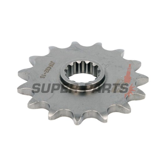 Преден пиньон -JT- JTF432,15, 15 зъба, Betamotor Jonathan 350 2001-2010, Kawasaki KLX 400 2003, Suzuki DR 200 1986-1991, 1996-2017, DR 350 1990-1999, DR-Z 400 2000-2017, GSF 250 1995-2000, RM 250 2000-2012, RM-X 250 1989-2001