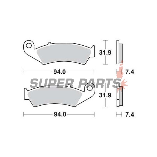 Накладки -TRW- MCB574, Honda NX125 Transcity, NX250, XL250R Baja, XLR125R, XR250R/600R, Kawasaki KX125