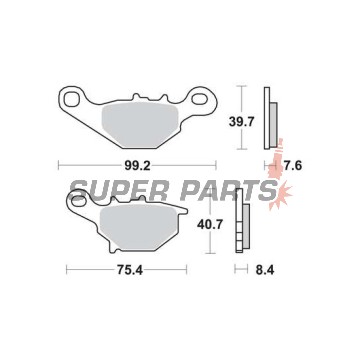 Накладки -TRW- MCB679SI, Kawasaki KLX/KMX 125, Suzuki AN125/150, DR-Z125/L, RM80/85, TR50 Street Magic, UC125 Epicuro, UG110 Hokuto (1995-2013)