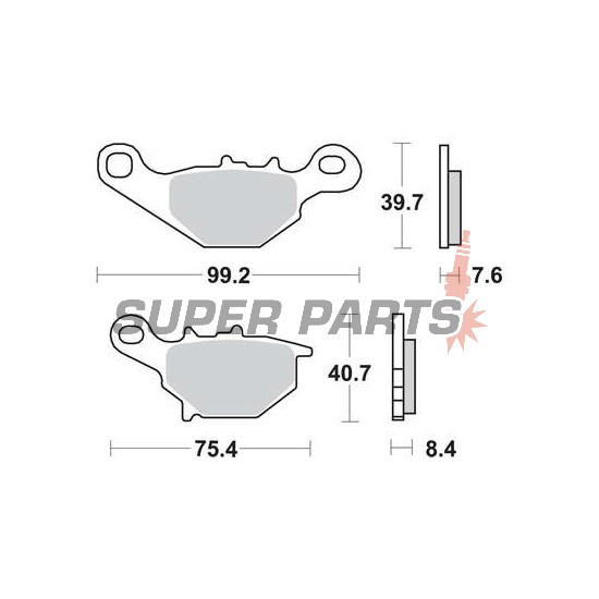 Накладки -TRW- MCB679, Kawasaki KLX/KMX 125, Suzuki AN125/150, DR-Z125/L, RM80/85, TR50 Street Magic, UC125 Epicuro, UG110 Hokuto (1995-2013)