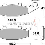 Накладки -BREMBO- 07KA0933, Kawasaki ER / EX / GPX / GPZ / GTR / KDX / KL / KLE / KR-1 / ZL / ZR / ZRX / ZX / ZXR / ZZR / Suzuki Across / DR / GS / GSF / GSX / SW1 / VX (1983-2006)