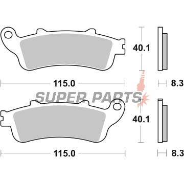 Накладки -BREMBO- 07072XS, Honda FES 250 Foresight (1999-2005), FJS 400/600 Silver Wing (2003-2015), NSS 250 Jazz (2001-2004)