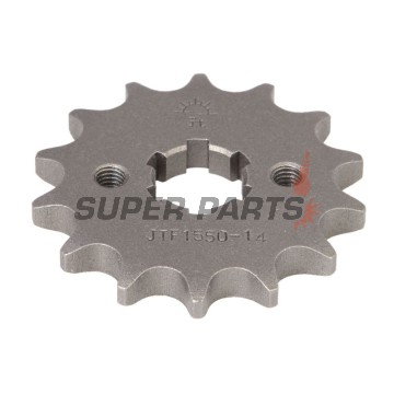 Преден пиньон -JT- JTF1550,14, 14 зъба, Betamotor RR 125 2006-2020, RR Enduro 125 2011-2020, SM 125 2006-2010, Husqvarna SMS4-TE 125 2010-2011, TE 125 2011-2013, Yamaha MT 125 2014-2017, T 105 1997-1998, WR 125 2008-2016