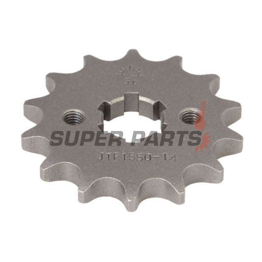 Преден пиньон -JT- JTF1550,14, 14 зъба, Betamotor RR 125 2006-2020, RR Enduro 125 2011-2020, SM 125 2006-2010, Husqvarna SMS4-TE 125 2010-2011, TE 125 2011-2013, Yamaha MT 125 2014-2017, T 105 1997-1998, WR 125 2008-2016