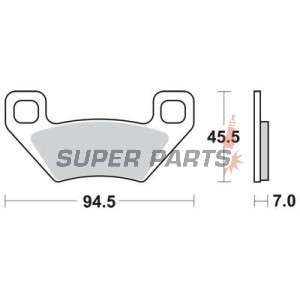 Накладки -TRW- MCB773SI, Arctic Cat 250/300/400/500/700 ATV 2x4/4x4/TRV/TBX (2005-2008), Kymco Maxxer 450i (2011-2015)
