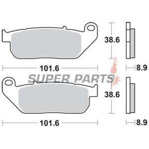 Накладки -TRW- MCB753SV, Harley Davidson XL Sportster, Custom, Roadster, Nightster, Forty Eight, Seventy Two, Iron - 883/1200cc, 2004-2013