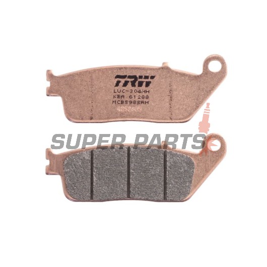 Накладки -TRW- MCB598SRM, синтеровани, BMW C 600/650/Evolution, Cagiva Gran Canyon/Navigator, Honda CB/CBF/CBR/Hornet/Forza/Shadow, Kawasaki J/Z/KLE, Kymco Downtown/Xciting, Suzuki Burgman/Bandit, Triumph Bonneville/Tiger, Yamaha MT-01/WR - 1987-2022