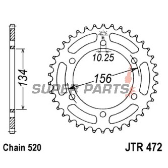 Заден пиньон -JT- JTR472,41, 41 зъба, стоманен, Kawasaki KR-1 250 1989-1991, ZR 250 1991-1995