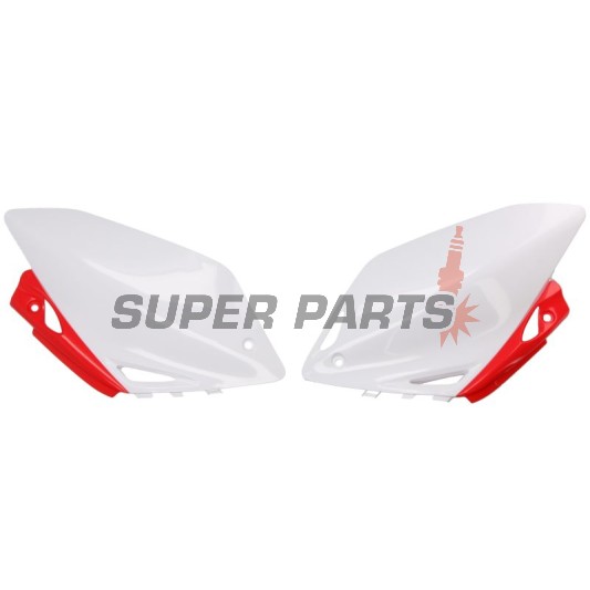 Задни странични пластмаси -POLISPORT- червено/бяло, HONDA CRF 450 2007-2008