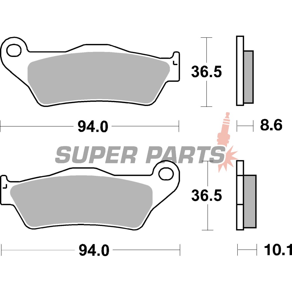 Накладки -BREMBO- 07BB2809, BMW HP2 Megamoto / K1200-K1300 / R850-R1200 / S1000XR