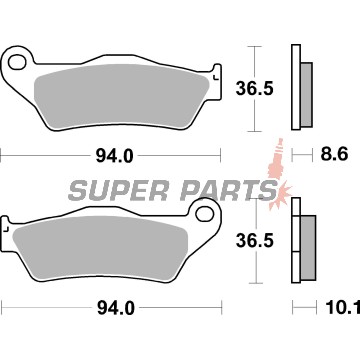 Накладки -BREMBO- 07BB28SP, BMW HP2 Megamoto, K1200 / K1300, R850 / R1100 / R1150 / R1200 GS-RT-RS-ST, S1000XR