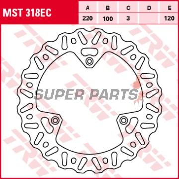 Спирачен диск -TRW- MST318EC, 220mm, Suzuki RM85/RM85L (2005-2018); Yamaha YZ80 (1993-2001), YZ85 (2002-2020)
