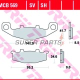Накладки -TRW- MCB569, Hyosung GT250 Naked, Kawasaki Vulcan/Twister/Ninja/GPZ/GTR/KLE/Zephyr/ZZR/ZX 250-1100, Suzuki DR Big 800, GS500E, Bandit 400, GSX1100G, VX800 (1987-2007)