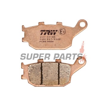 Накладки -TRW- MCB634SH, Honda CB/CBF/CBR/CMX/CRF/NC/NT/VT/VTR/VTX/XL 500-1100cc (1992-2025); Kawasaki EN/EX/KLV/KLZ/Z 650-1000cc (2004-2024); Suzuki DL/GSF/GSR/GSX/GSX-S/SV 650-1250cc (2002-2025); Yamaha FZ/FJ/MT/XJ6/XSR/YZF-R 600-1000cc (2003-2019)