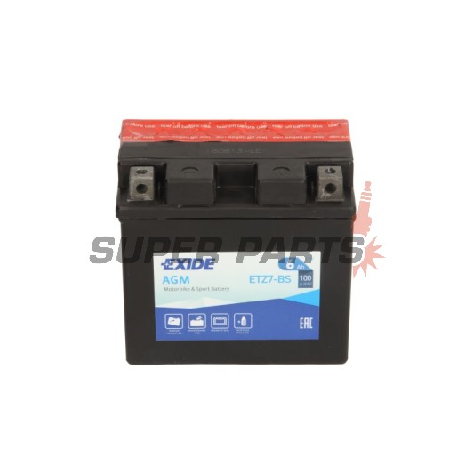 Акумулатор -EXIDE- YTZ7-BS, 6Ah 12V