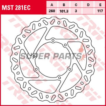 Спирачен диск -TRW- MST281EC, Honda CRF 250R/450R (2015-2016)
