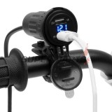 USB адаптер -4 RIDE- 12V, 2xUSB (1A + 2.1A), 2 пина, с държач за кормило 22mm - универсален