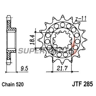 Преден пиньон -JT- JTF285,14, 14 зъба, Honda CR 250/500 1986-1987