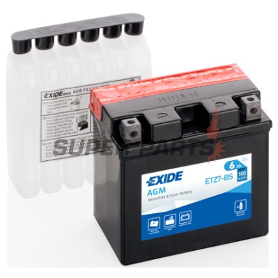 Акумулатор -EXIDE- YTZ7-BS, 6Ah 12V