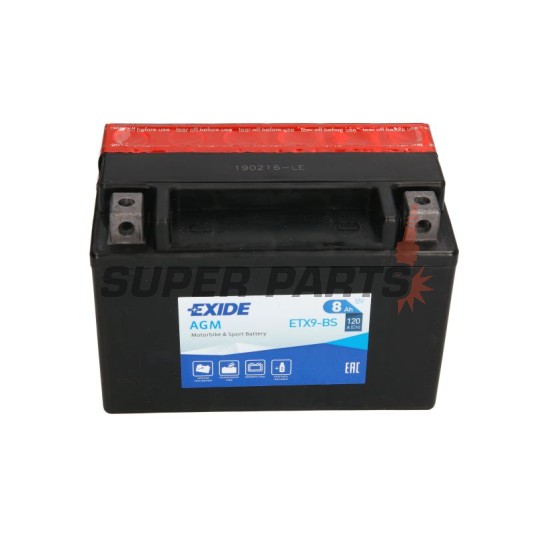 Акумулатор -EXIDE- YTX9-BS, 8Ah 12V