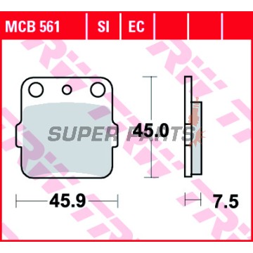 Накладки -TRW- MCB561SI, Honda CR/CRF/TRX 80-420 1992-2020; Kawasaki KFX/KX 65-450 1987-2020; Suzuki LT/RM 65-500 1987-2008; Yamaha Grizzly/Raptor/YFZ/YZ 80-660 1989-2020