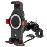 Стойка за телефон -4 RIDE- с USB зарядно, анти-вибрационна, 12-30mm захващане - универсална