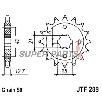 Преден пиньон -JT- JTF288,18, 18 зъба, Honda CB 500 1972-1977, CB 550 1975-1980, CB 750 1971-1977